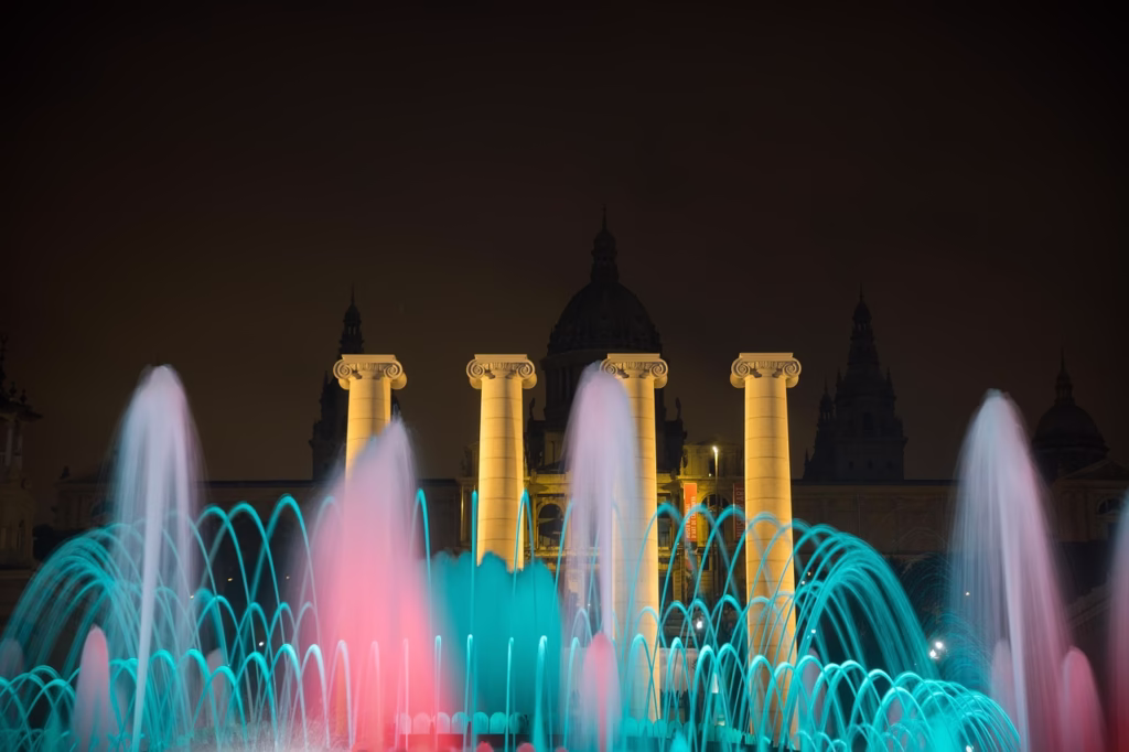 Montjuïc fountain barcelona at night