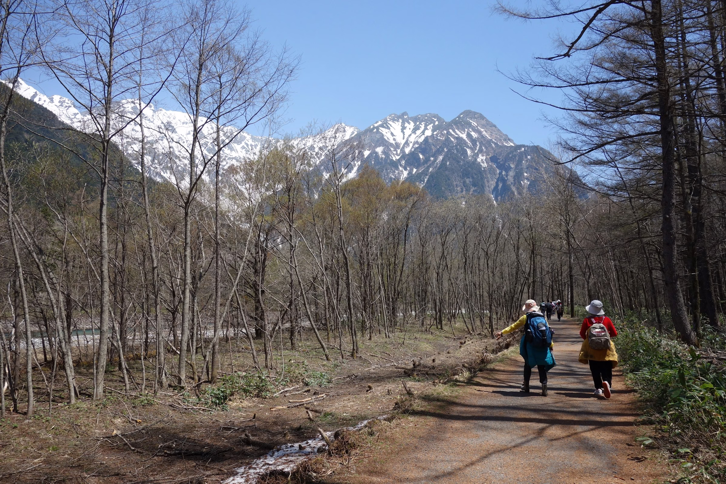 older women hiking